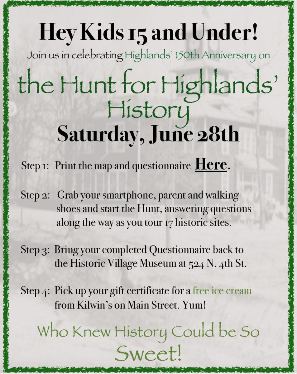 Hunt for Highlands History Website Banner